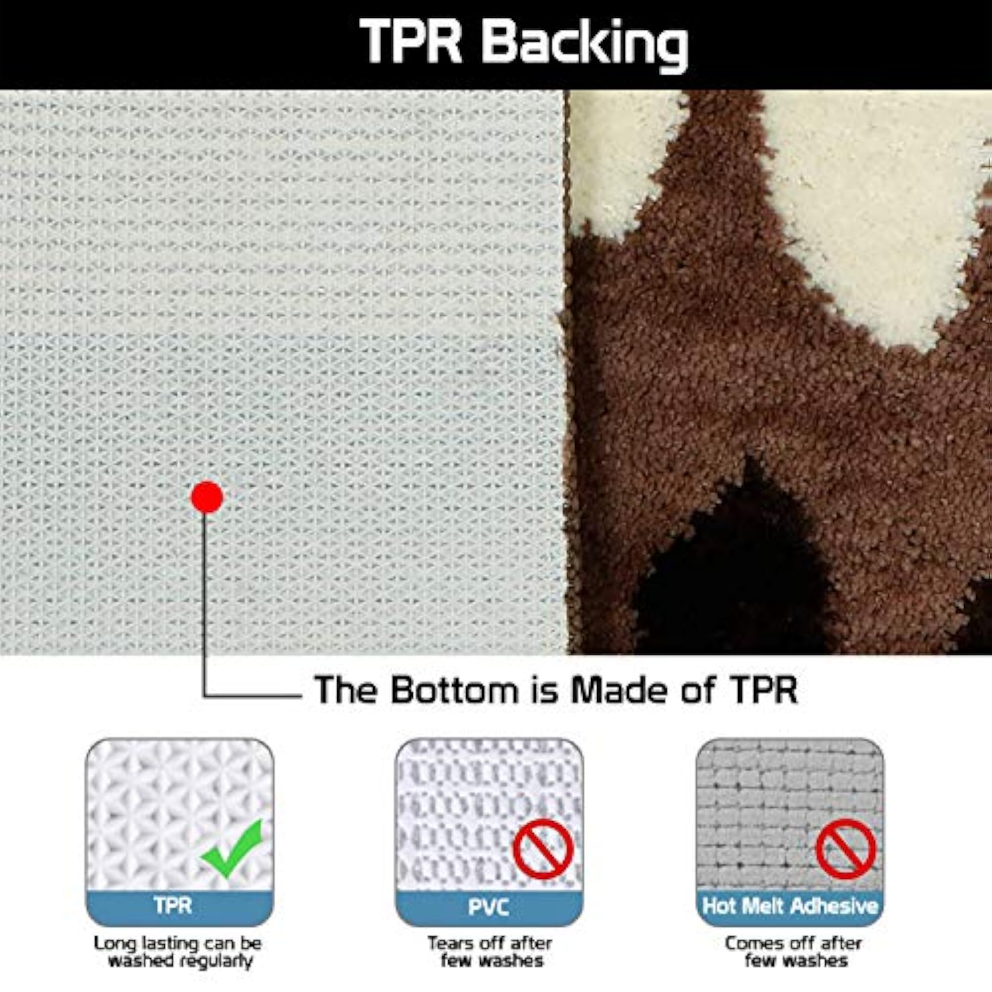 Soft Microfiber Bathmats for Floor, Brown, 40x60cm